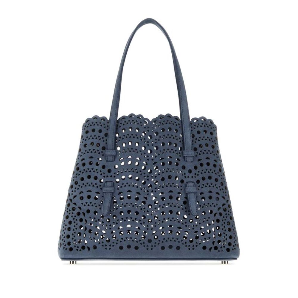 Alaia Women Air Force Blue Suede Mina 25 Handbag